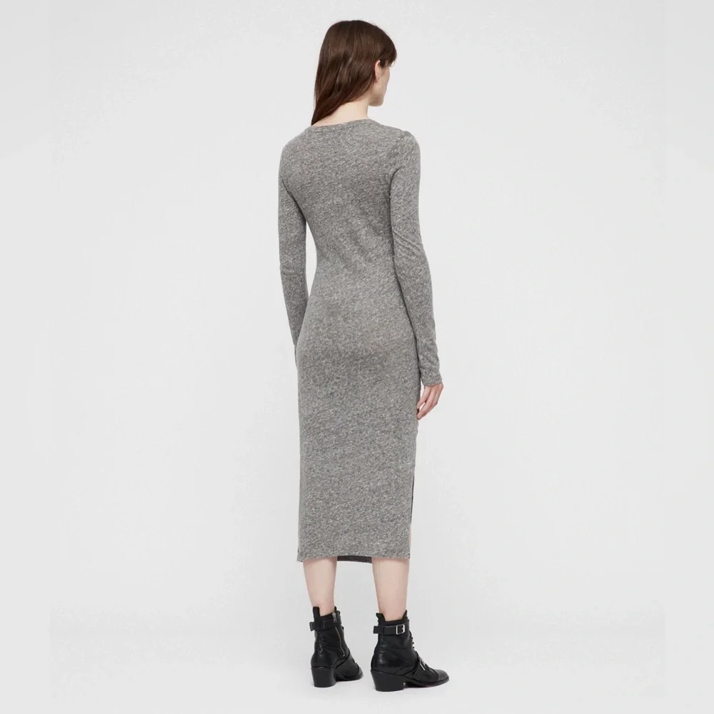 All saints Tina dress gray midi size medium - Picture 3 of 11